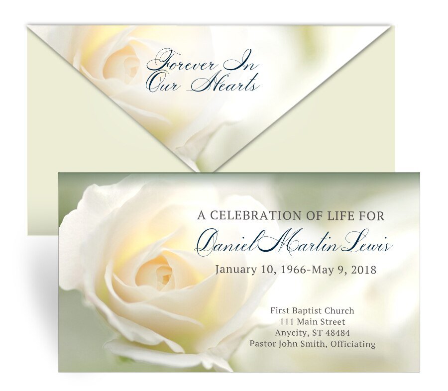 Roses Envelope Fold Program Done For You Design & Print (Pack of 50) - The Funeral Program Site