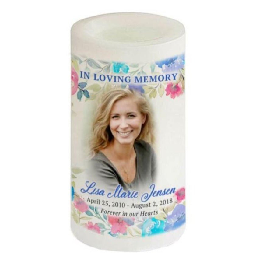 Rosie Personalized Flameless LED Memorial Candle - The Funeral Program Site