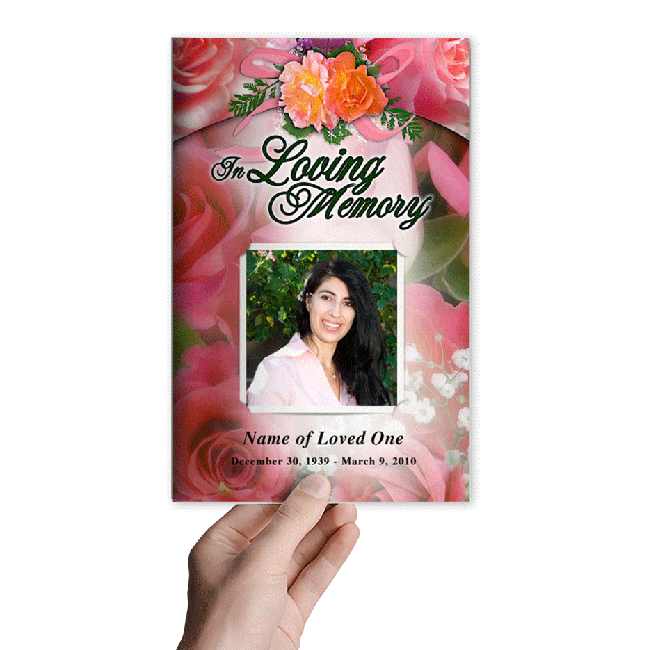 Rosy Funeral Program Template - The Funeral Program Site