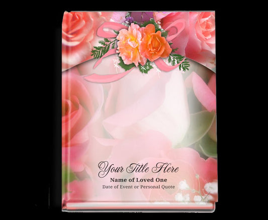 Rosy Perfect Bind Memorial Funeral Guest Book - The Funeral Program Site