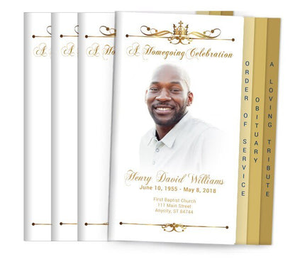 Royalty 8 - Sided Graduated Funeral Program Design & Print (Pack 50) - The Funeral Program Site