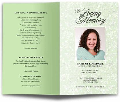 Sachet Funeral Program Template - The Funeral Program Site