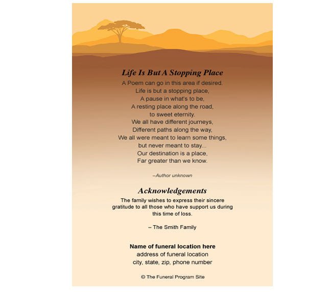 Safari 4 - Sided Graduated Funeral Program Template - The Funeral Program Site