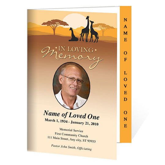 Safari 4 - Sided Graduated Funeral Program Template - The Funeral Program Site