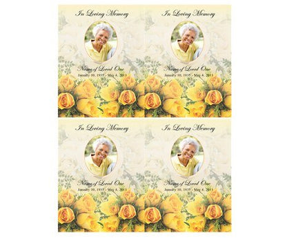 Saffron Flat Memorial Card Template - The Funeral Program Site