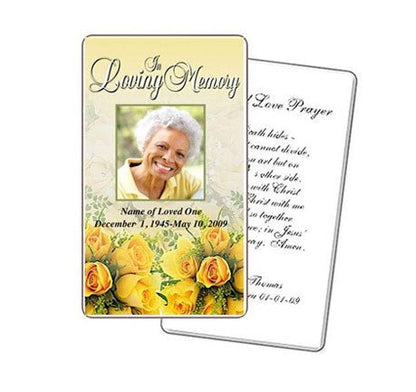 Saffron Prayer Card Template - The Funeral Program Site