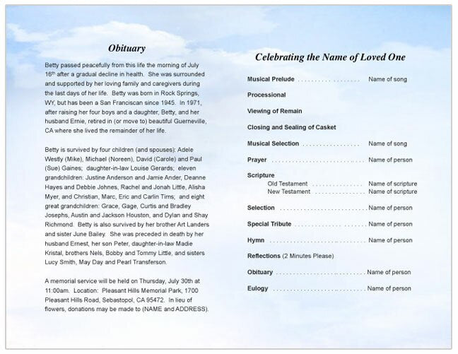 Salvation Funeral Booklet Template - The Funeral Program Site