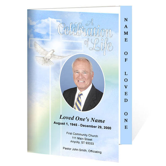 Salvation 4-Side Graduated Funeral Program Template