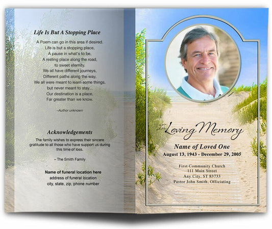 Sandunes Funeral Program Template - The Funeral Program Site