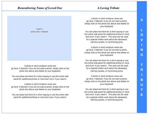 Sandy 8 - Sided Graduated Program Template - The Funeral Program Site