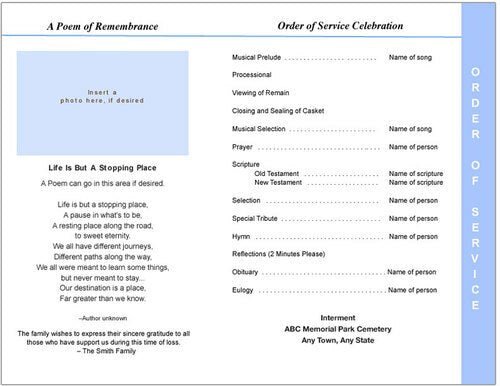 Sandy 8 - Sided Graduated Program Template - The Funeral Program Site