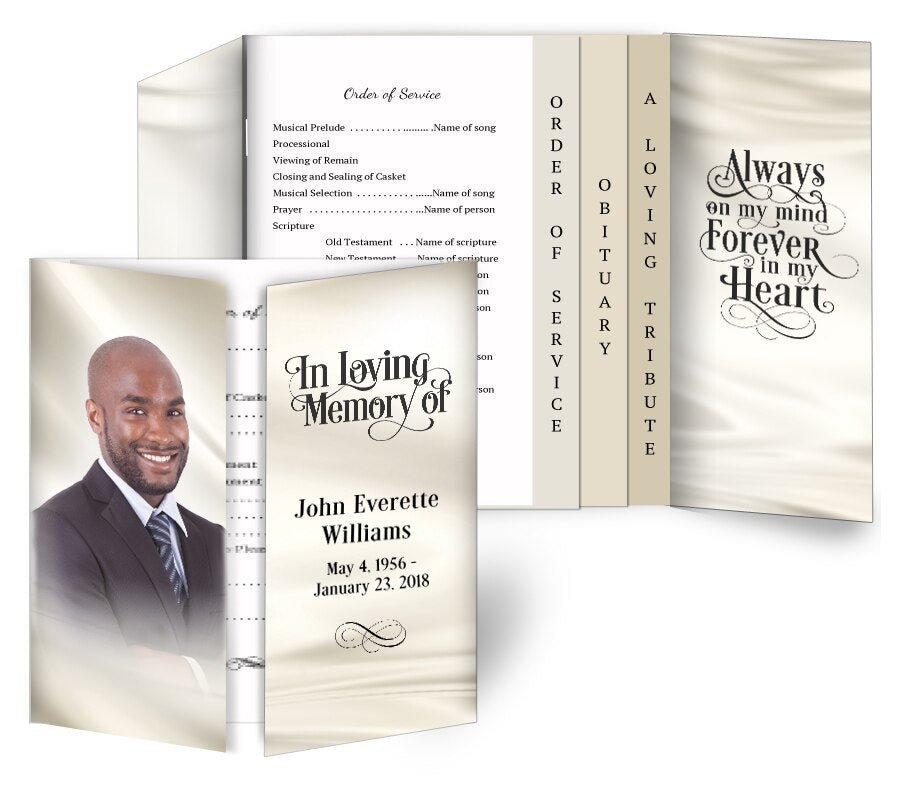 Satin Gatefold - Graduated Combo Funeral Program Design & Print (Pack of 50) - The Funeral Program Site