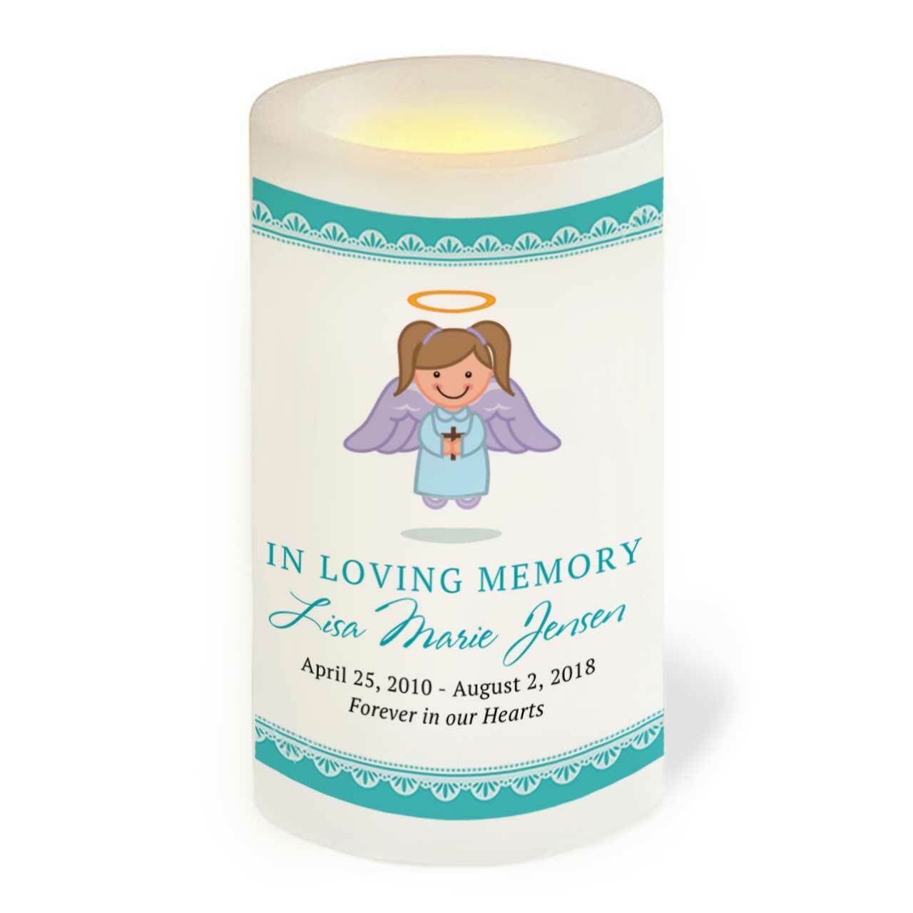 Scallop Personalized Flameless LED Memorial Candle - The Funeral Program Site