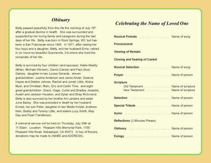 School Funeral Program Template - The Funeral Program Site