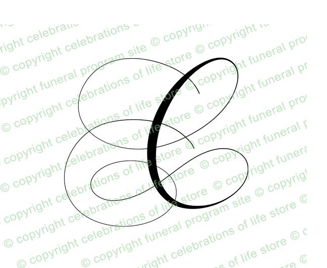 Script Monogram Letter C - The Funeral Program Site