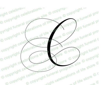 Script Monogram Letter C - The Funeral Program Site