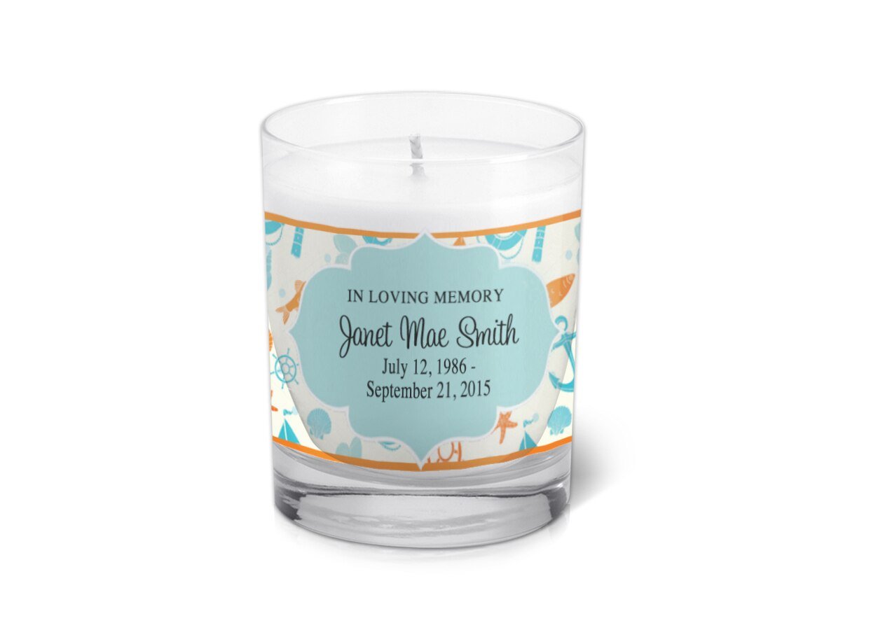 Seabreeze Personalized Votive Memorial Candle - The Funeral Program Site