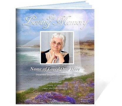 Seascape Funeral Booklet Template - The Funeral Program Site