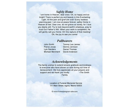 Seascape Funeral Booklet Template - The Funeral Program Site