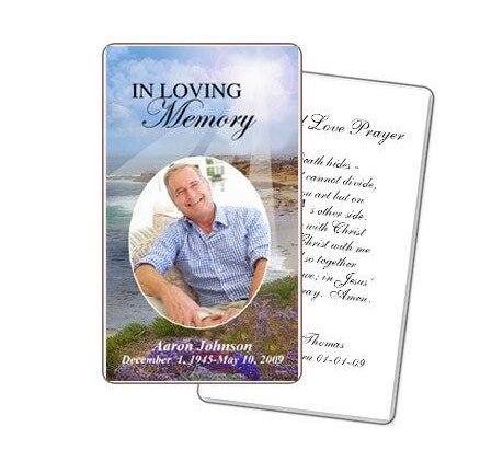 Seascape Prayer Card Template - The Funeral Program Site