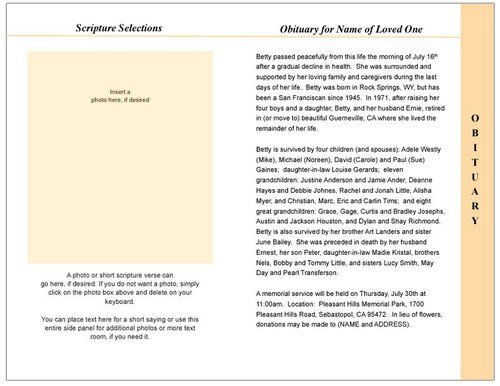 Seashore 8 - Sided Graduated Program Template - The Funeral Program Site