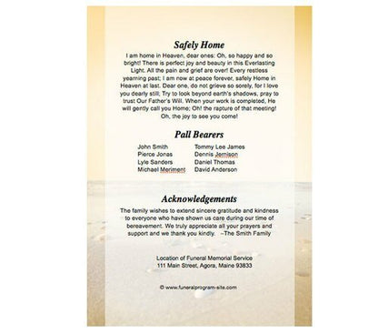 Seashore 8 - Sided Graduated Program Template - The Funeral Program Site