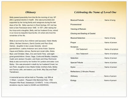 Seashore Funeral Program Template - The Funeral Program Site