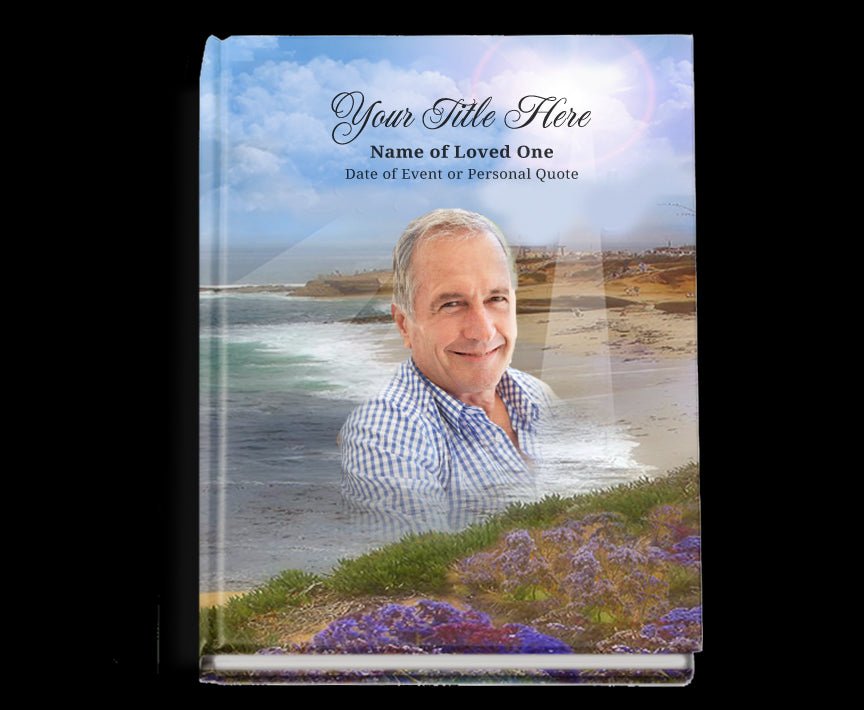 Seashore Perfect Bind Memorial Funeral Guest Book - The Funeral Program Site