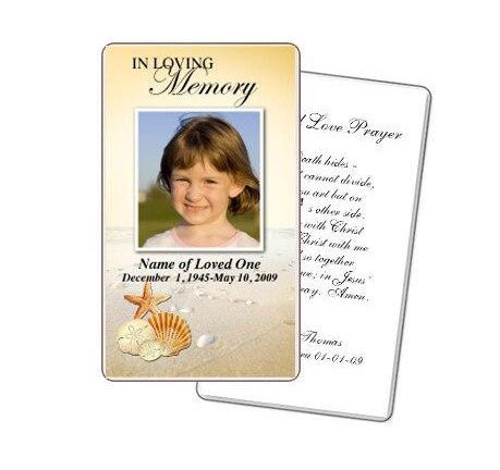 Seashore Prayer Card Template - The Funeral Program Site