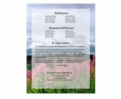 Seasons Funeral Booklet Template - The Funeral Program Site