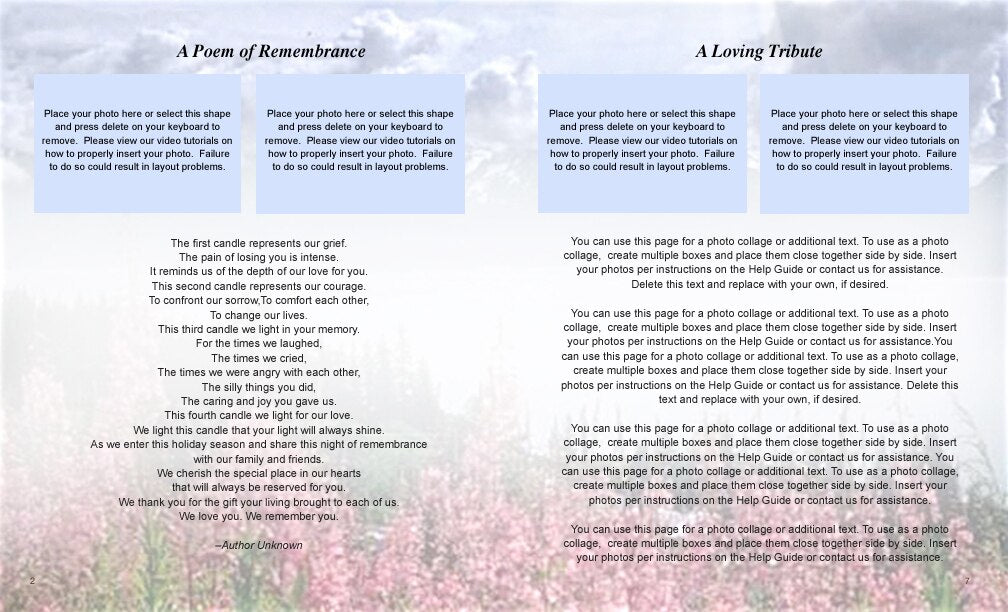 Seasons Funeral Booklet Template - The Funeral Program Site