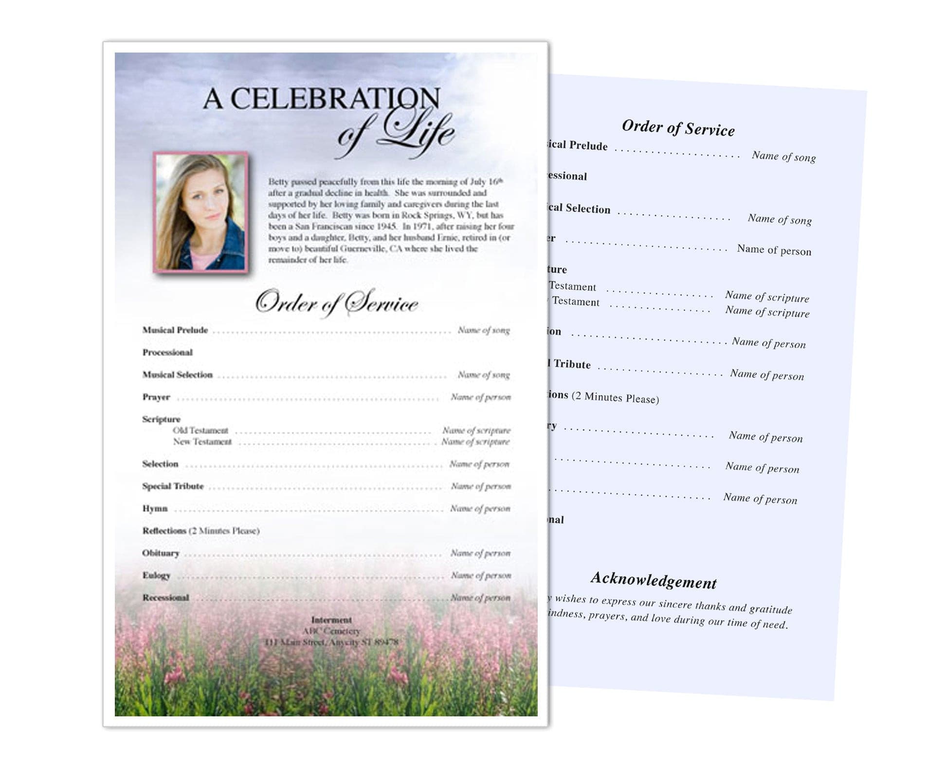 Seasons Funeral Flyer Template - The Funeral Program Site