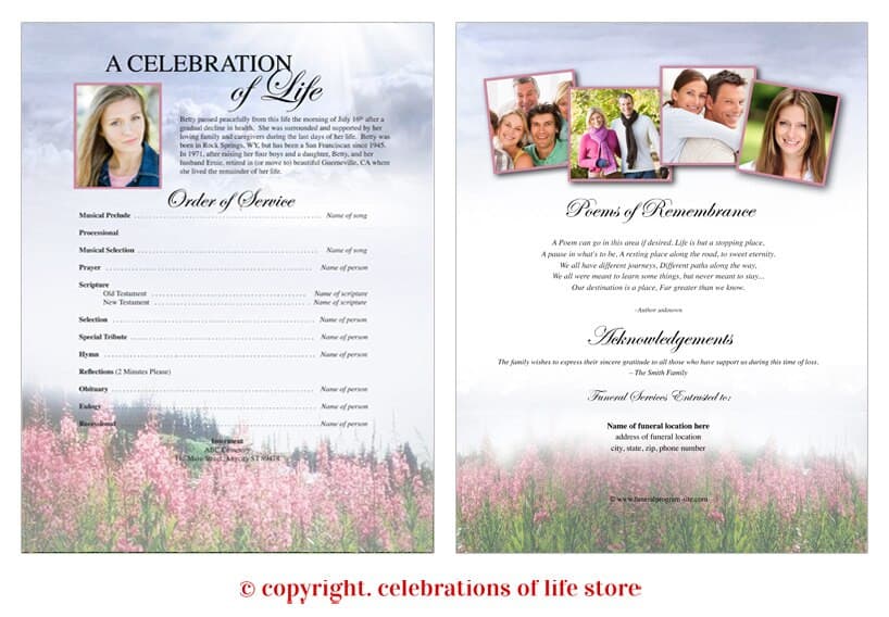 Seasons Funeral Flyer Template - The Funeral Program Site