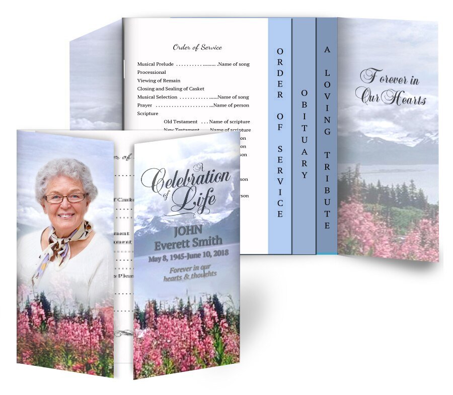 Seasons Gatefold - Graduated Combo Funeral Program Design & Print (Pack of 50) - The Funeral Program Site