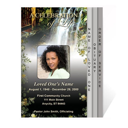 Serene 8 - Sided Graduated Program Template - The Funeral Program Site