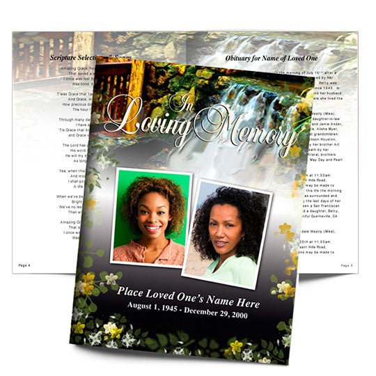 Serene Funeral Booklet Template - The Funeral Program Site