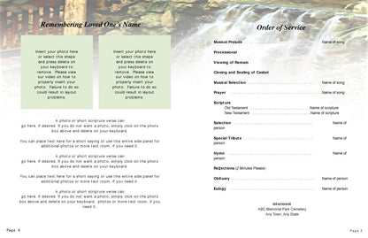 Serene Funeral Booklet Template - The Funeral Program Site