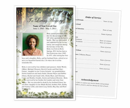 Serene Funeral Flyer Template - The Funeral Program Site