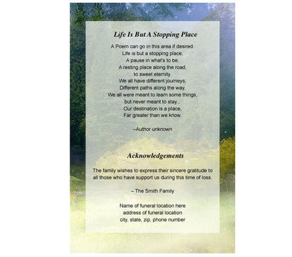 Serenity 4 - Sided Graduated Funeral Program Template - The Funeral Program Site