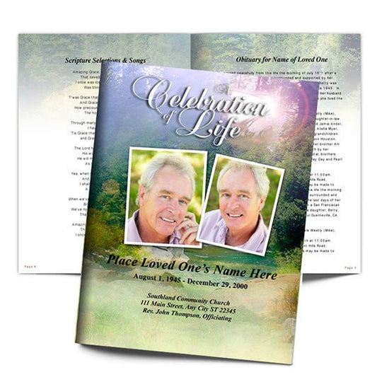 Serenity Funeral Booklet Template - The Funeral Program Site