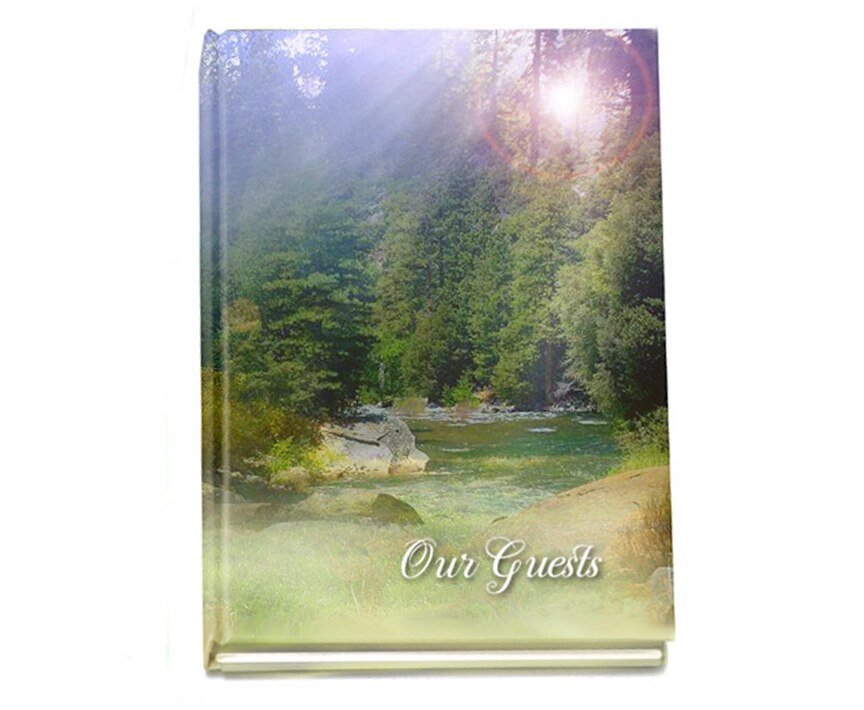 Serenity Perfect Bind Memorial Funeral Guest Book - The Funeral Program Site