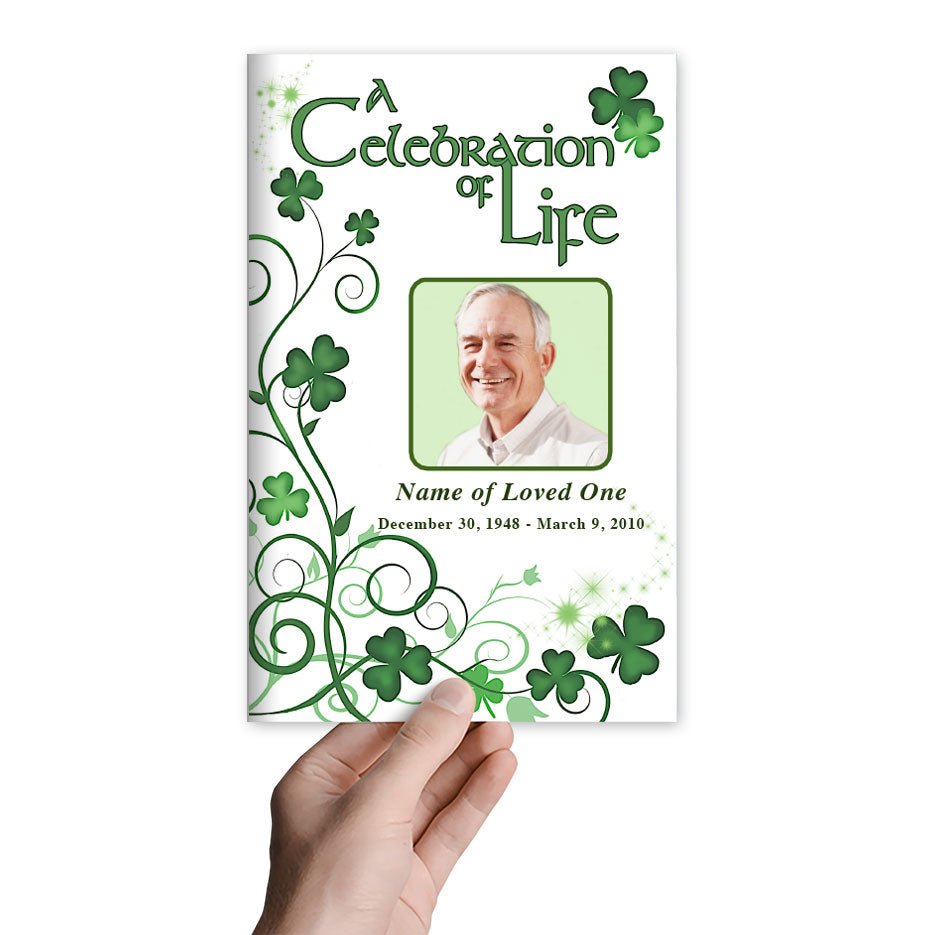 Shamrock Funeral Program Template - The Funeral Program Site