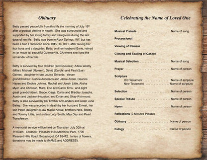 Shepherd Funeral Program Template - The Funeral Program Site