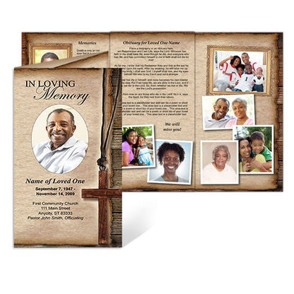 Shepherd Trifold Funeral Brochure Template - The Funeral Program Site