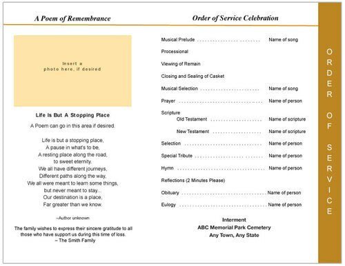 Shine 8 - Sided Graduated Program Template - The Funeral Program Site