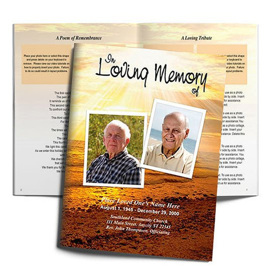 Shine Funeral Booklet Template - The Funeral Program Site