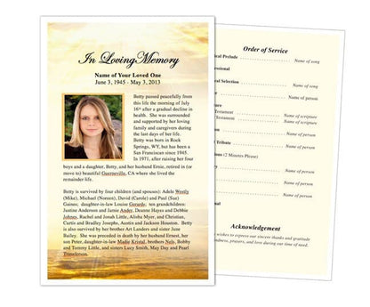 Shine Funeral Flyer Template - The Funeral Program Site