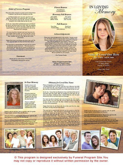 Shine TriFold Funeral Brochure Template - The Funeral Program Site