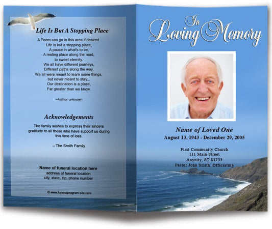 Shoreline Funeral Program Template - The Funeral Program Site