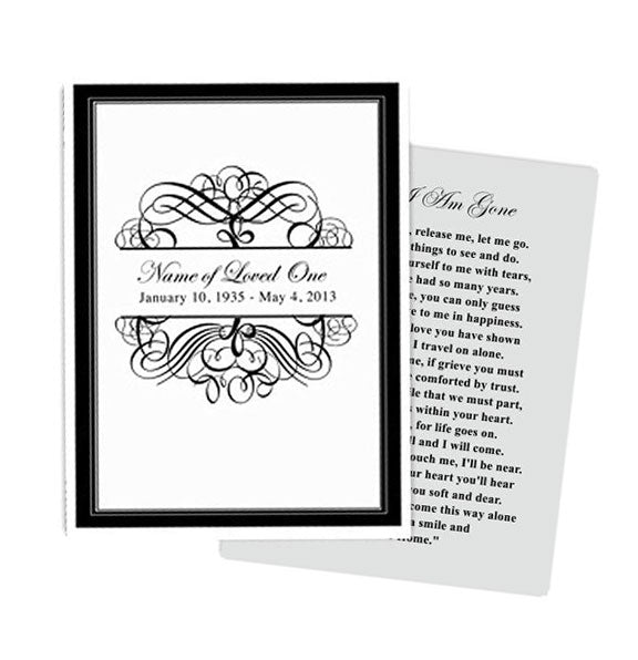 Signature Small Memorial Card Template.